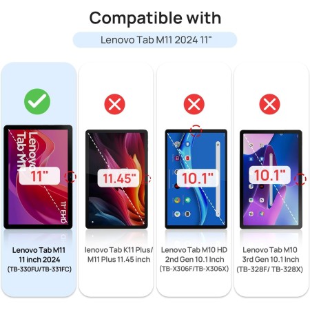 Gerutek Funda Anticaída para Lenovo Tab 10,1 Pulgadas 2025, (TB-311FU/311XU), Carcasa Rugosa con Soporte 360° Giratorio, Correa