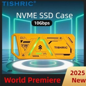 TISHRIC T20 10Gbps SSD NVME M2 carcasa de disco duro RGB CNC USB 3,0 a