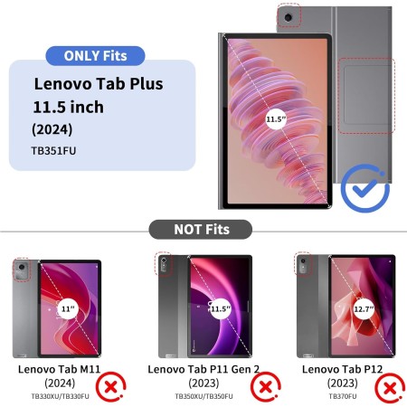 EasyAcc Funda para Lenovo Tab Plus (TB351FU) de 11.5 Pulgadas 2024 con Protector de Pantalla, Ultrafina con Soporte, Funda