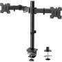 HUANUO Soporte para 2 monitores para Pantallas de 13 a 32 Pulgadas, Soporte para Monitor, Ajustable en Altura, inclinable,