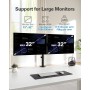 HUANUO Soporte para 2 monitores para Pantallas de 13 a 32 Pulgadas, Soporte para Monitor, Ajustable en Altura, inclinable,