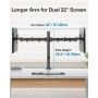 HUANUO Soporte para 2 monitores para Pantallas de 13 a 32 Pulgadas, Soporte para Monitor, Ajustable en Altura, inclinable,