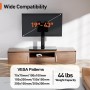 Perlegear Soporte Giratorio Universal para TV, Soporte de Mesa para televisores/Monitores/PC de 19-43 Pulgadas, Soporte de TV