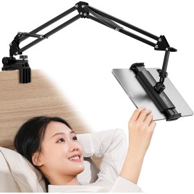 ULANZI Soporte Tablet Cama, 360° Giratorio, Aluminio para iPad 2021 Pro 9.7, 10.5, 12.9, Air Mini 3, 4, 5, Samsung Tab y Huawei