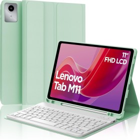 IVEOPPE Funda Lenovo Tab M11 con Teclado, Lenovo Tab M11 Funda Teclado, Capa Teclado Español Ñ Desmontable Inalámbrico Bluetooth