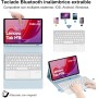 IVEOPPE Funda Lenovo Tab M11 con Teclado, Lenovo Tab M11 Funda Teclado, Capa Teclado Español Ñ Desmontable Inalámbrico Bluetooth