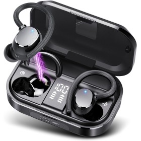POMUIC Auriculares Inalámbricos Deportivos, 2023 Auriculares Bluetooth 5.3, 120H de Reproducción con Cancelacion Ruido ENC,