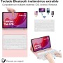 IVEOPPE Funda Lenovo Tab M11 con Teclado, Lenovo Tab M11 Funda Teclado, Capa Teclado Español Ñ Desmontable Inalámbrico Bluetooth