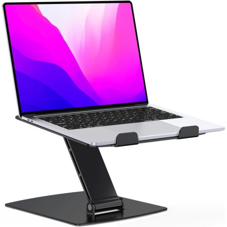 Glangeh Soporte Portatil Mesa Ajustable, Aleación de Aluminio Ergonómico Elevador Portatil Ventilado, Plegable Soportes para