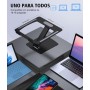 Glangeh Soporte Portatil Mesa Ajustable, Aleación de Aluminio Ergonómico Elevador Portatil Ventilado, Plegable Soportes para