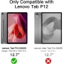 JETech Funda para Lenovo Tab P12 12,7 Pulgadas (2023 Modelo, TB370FU / TB371FU) con Soporte para Stylus, Clara Transparente PC