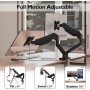BONTEC Soporte Monitor Doble para Pantalla de 13 a 32 Pulgadas con Inclinación, Giro y Rotación, Soporte Monitor Ergonómico con
