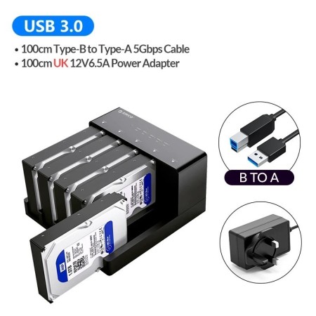 ORICO 5 Bay USB 3,0 a SATA 2,5/3,5 pulgadas HDD estación de acoplamien