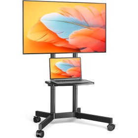 TVON Soporte TV Pie Ruedas para Televisiones de 32-75 Pulgadas de Plasma/LCD/LED, Altura Ajustable Móvil Soporte TV Suelo con