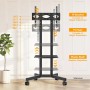 TVON Soporte TV Pie Ruedas para Televisiones de 32-75 Pulgadas de Plasma/LCD/LED, Altura Ajustable Móvil Soporte TV Suelo con