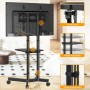 TVON Soporte TV Pie Ruedas para Televisiones de 32-75 Pulgadas de Plasma/LCD/LED, Altura Ajustable Móvil Soporte TV Suelo con