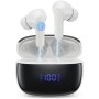 Auriculares Inalámbricos Bluetooth 5.3, 2024 HiFi Estéreo Con 4 ENC Cancelación Ruido, 50H, Dual LED Pantalla, IP7 Impermeable,