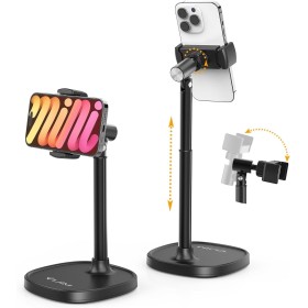 ULANZI Soporte para Movil Mesa Ajustable, Soporte Movil Escritorio Multiángulo para Escritorio Compatible con iPhone 14 13 12 11