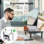 BONTEC Soporte para Monitor con Cajón, Elevador Monitor Escritorio de Tres Niveles de Alturas Ajustable con Plataforma de Malla
