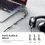 UGREEN Adaptador Splitter Jack 3.5mm Micro y Auriculares Separador de Audio y Micrófono con HiFi Sonido Mic 1 Hembra a 2 Macho