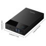 Caja de disco duro externo con enchufe británico de 3,5 pulgadas y 2,5