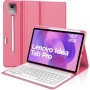 Funda con Teclado para Lenovo Tab P12 12.7", Teclado Bluetooth Inalámbrico Desmontable con Funda Protectora Delgada y Ranura