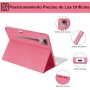 Funda con Teclado para Lenovo Tab P12 12.7", Teclado Bluetooth Inalámbrico Desmontable con Funda Protectora Delgada y Ranura