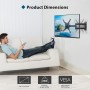 BONTEC Soporte de pared para televisores LED CD OLED de 13 a 42 pulgadas, inclinable, orientable y giratorio 360°, soporte de