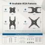 BONTEC Soporte de pared para televisores LED CD OLED de 13 a 42 pulgadas, inclinable, orientable y giratorio 360°, soporte de