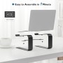 BONTEC Soporte Portátil para Portátil de 10-17 Pulgadas, Soporte de Ordenador Escritorio Ergonómico, Soportar hasta 5 kg, Plata
