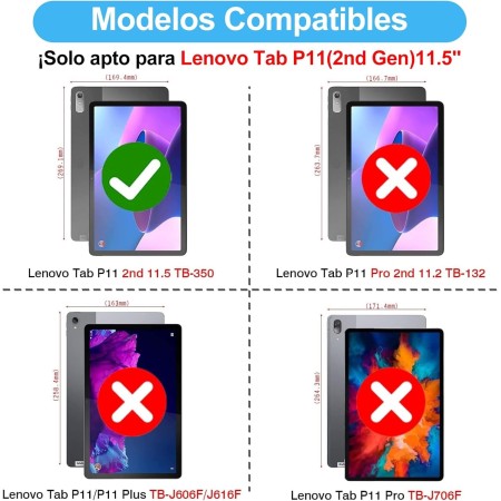 Funda con Teclado para Lenovo Tab P12 12.7", Teclado Bluetooth Inalámbrico Desmontable con Funda Protectora Delgada y Ranura