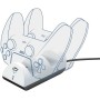 Trust Gaming GXT 254 Cargador Mando PS5, Base de Carga para Playstation 5 DualSense, Alimentación USB, 2 Puertos, Estación de