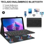 Funda con Teclado para Lenovo Tab P12 12.7", Teclado Bluetooth Inalámbrico Desmontable con Funda Protectora Delgada y Ranura