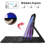 Funda con Teclado para Lenovo Tab P12 12.7", Teclado Bluetooth Inalámbrico Desmontable con Funda Protectora Delgada y Ranura