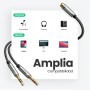 UGREEN Adaptador Splitter Jack 3.5mm Micro y Auriculares Separador de Audio y Micrófono con HiFi Sonido Mic 1 Hembra a 2 Macho