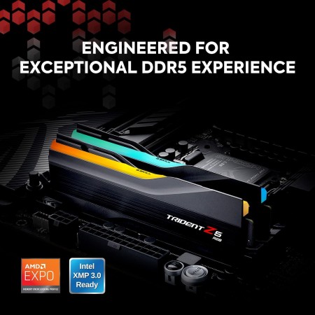 G.SKILL Trident Z5 RGB Series (Intel XMP 3.0 y AMD Expo) DDR5 RAM 32 GB (2 x 16 GB) 6000MT/s CL36-36-36-96 1.35 V Memoria para