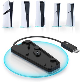 IINE Soporte vertical RGB para PS5/Slim/Pro, PS5/Slim/Pro Base Stand con luces Adjustabel, base de estación vertical con