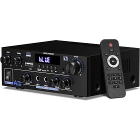 2 Canales Amplificador, 1000W Audio Estéreo, Bluetooth 5.3 Mini Hi-Fi Amp, para Dos 50W x2 Altavoces de Unas 8 Pulgadas,