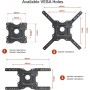 Soporte TV de Pared Inclinable y Giratorio para Pantallas de 32-55 Pulgadas, hasta 31,8 kg, MAX VESA 400x400mm