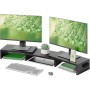 BONTEC Elevador Monitor de Madera para Doble Monitors, Soporte para Monitor Escritorio con Monitor Smartphone Holder, Madera