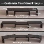 BONTEC Elevador Monitor de Madera para Doble Monitors, Soporte para Monitor Escritorio con Monitor Smartphone Holder, Madera