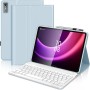 Funda con Teclado para Lenovo Tab P12 12.7", Teclado Bluetooth Inalámbrico Desmontable con Funda Protectora Delgada y Ranura