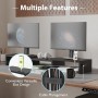 BONTEC Elevador Monitor de Madera para Doble Monitors, Soporte para Monitor Escritorio con Monitor Smartphone Holder, Madera