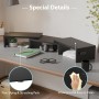 BONTEC Elevador Monitor de Madera para Doble Monitors, Soporte para Monitor Escritorio con Monitor Smartphone Holder, Madera