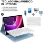Funda con Teclado para Lenovo Tab P12 12.7", Teclado Bluetooth Inalámbrico Desmontable con Funda Protectora Delgada y Ranura