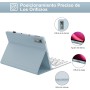 Funda con Teclado para Lenovo Tab P12 12.7", Teclado Bluetooth Inalámbrico Desmontable con Funda Protectora Delgada y Ranura