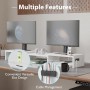 BONTEC Elevador Monitor de Madera para Doble Monitors, Soporte para Monitor Escritorio con Monitor Smartphone Holder, Madera