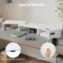 BONTEC Elevador Monitor de Madera para Doble Monitors, Soporte para Monitor Escritorio con Monitor Smartphone Holder, Madera