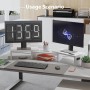BONTEC Elevador Monitor de Madera para Doble Monitors, Soporte para Monitor Escritorio con Monitor Smartphone Holder, Madera