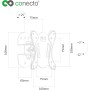 conecto Soporte de Pared para Dispositivos de TV/monitores de 58-107 cm (23-42"), VESA 200x200, inclinable: +/-20°, Giratorio: